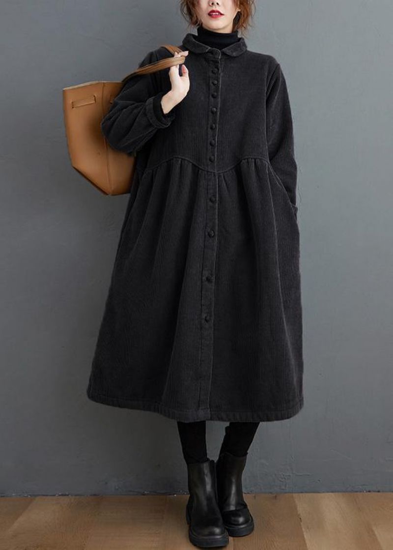 Stijl Dikke Cinched Fijne Trenchcoat Zwarte Oversized Jassen