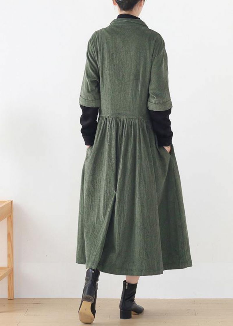 Unieke Groene Mode Trenchcoat Tuniek Tops Valse Tweedelige Lentejassen - Groen