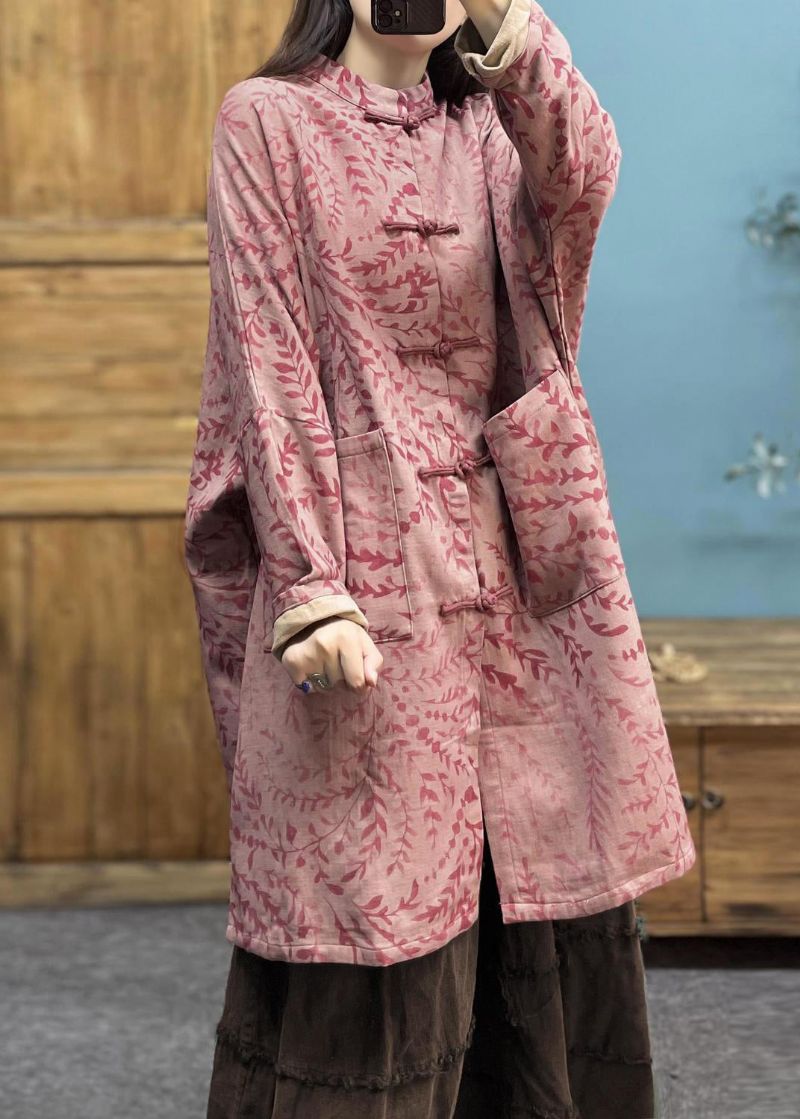 Vintage Roze Printzakken Katoenen Geullente - Dames trenchcoats