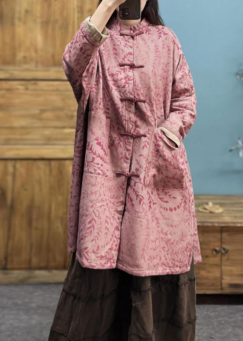 Vintage Roze Printzakken Katoenen Geullente - Dames trenchcoats