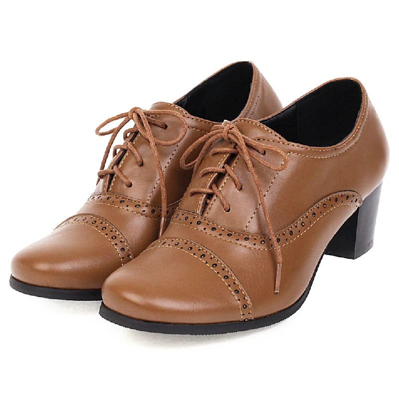 Dames Pumps Schoenen Klassiek Casual Western Oxford Party Kantoorschoenen Vrouw - Zwart