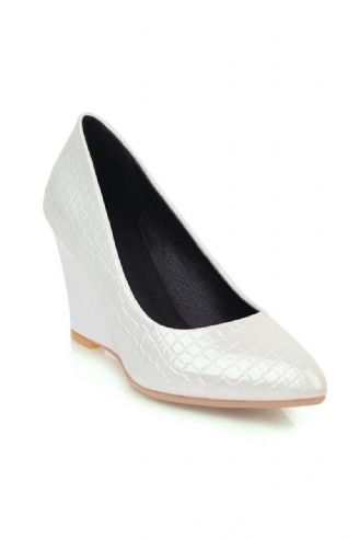 Klassieke Wedges Hakken Pumps Schoenen Dames Casual Puntige Zwart Witte Jurk