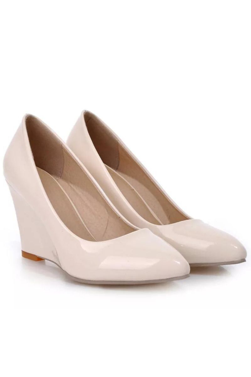 Wiggen Hakken Pumps Schoenen Vrouw Lente Casual Zwart Wig Bruiloft Kantoor Feestschoenen Dames Elegant Puntig