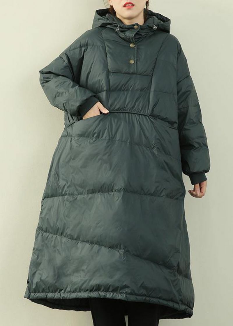 2024 Groene Warme Plus Size Casual Pufferjassen Winterkleding Met Capuchon