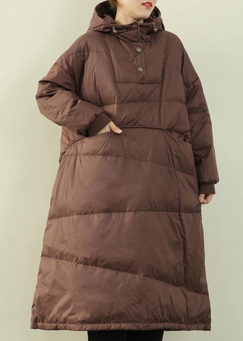 2024 Groene Warme Plus Size Casual Pufferjassen Winterkleding Met Capuchon - Groen