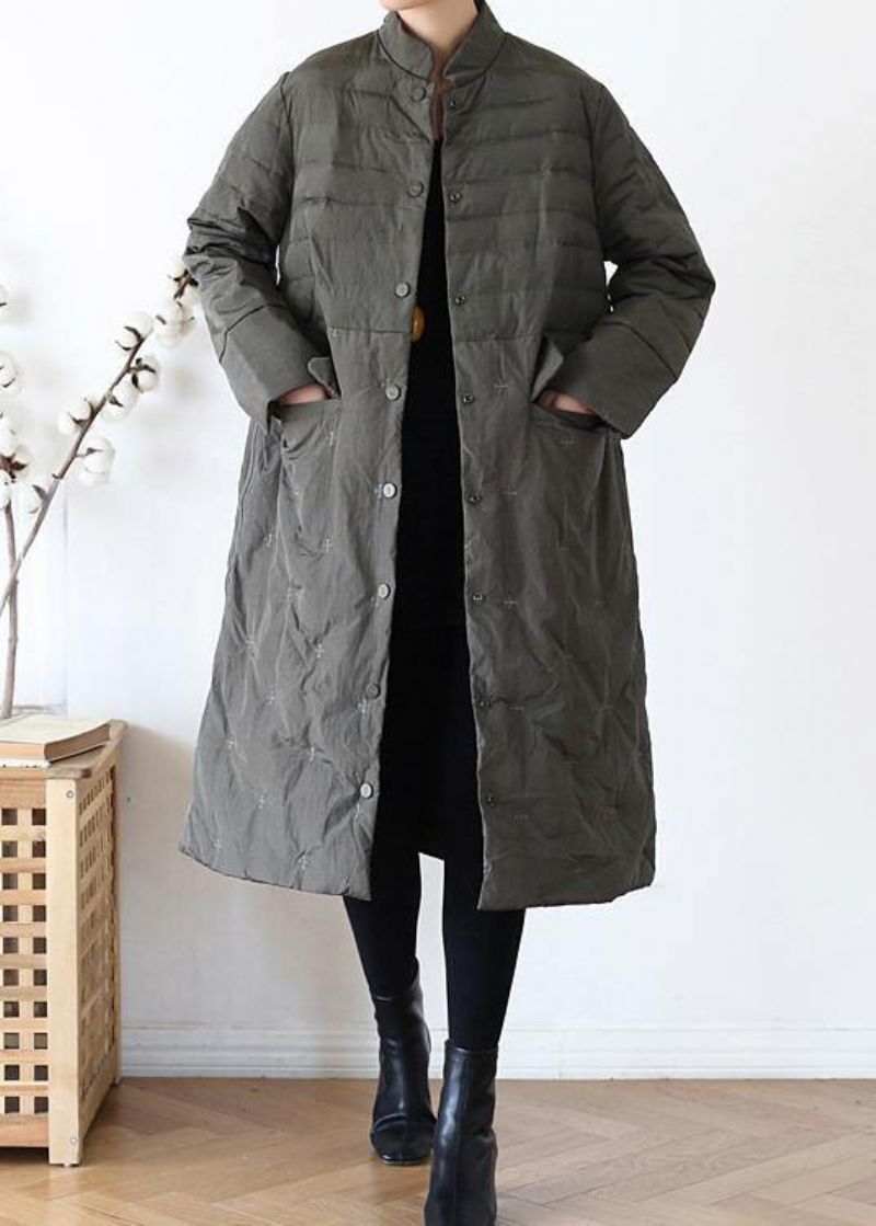 2024groen Donsjack Dames Casual Opstaande Kraag Parka Warm Winteruitloper - Dames donsjacks