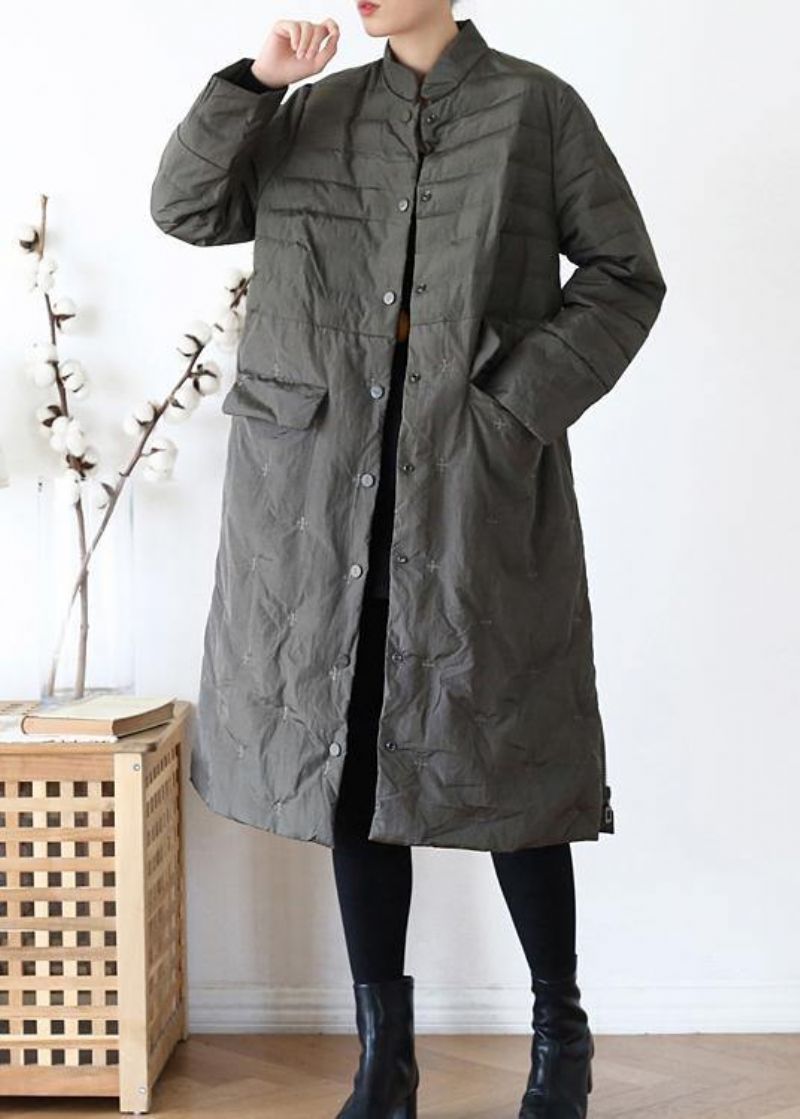 2024groen Donsjack Dames Casual Opstaande Kraag Parka Warm Winteruitloper - Dames donsjacks