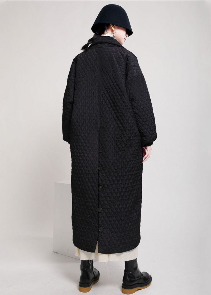 Art Black Oversized Zijopen Fijne Katoenen Gevulde Pufferjassen Winter - Dames donsjacks