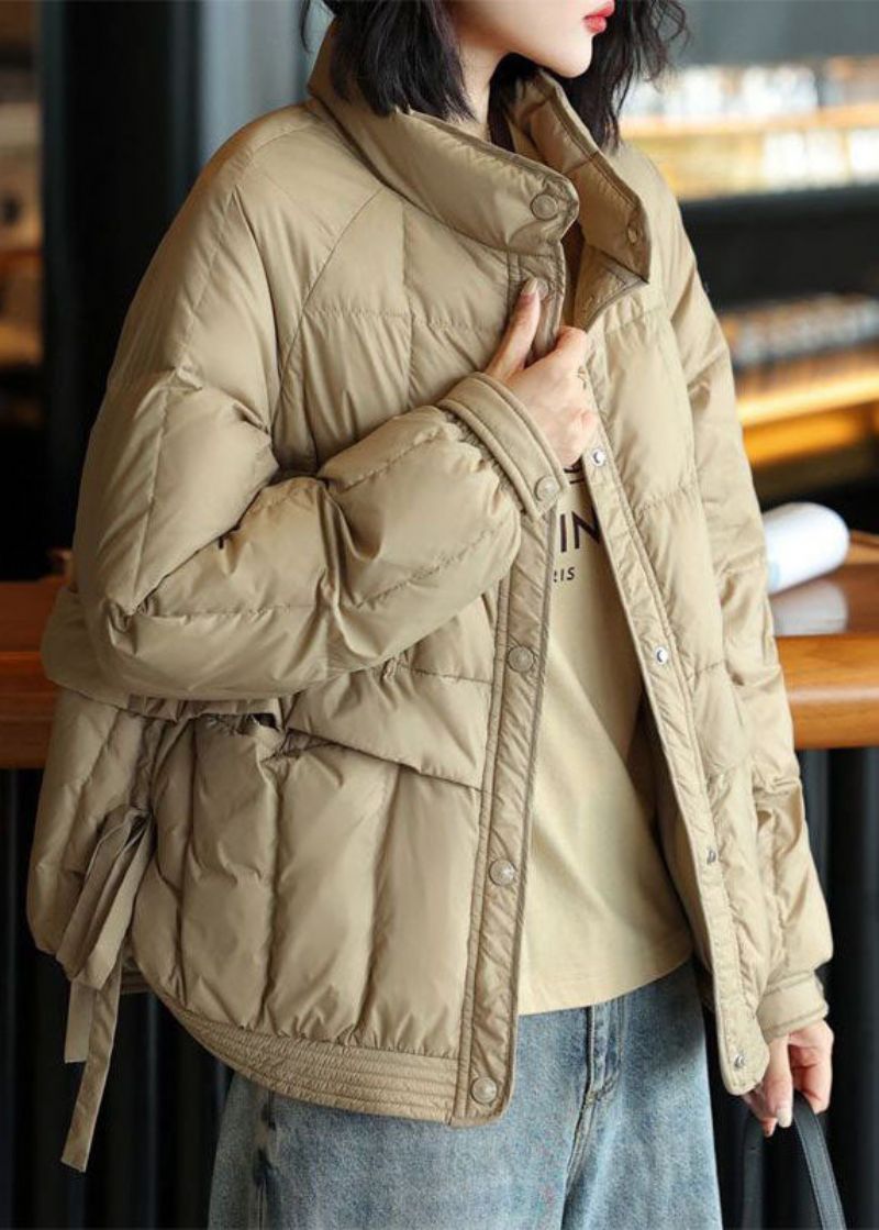 Beige Eendendons Canada Goose Jas Zijkant Open Oversized Winter