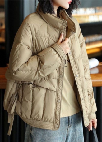 Beige Eendendons Canada Goose Jas Zijkant Open Oversized Winter