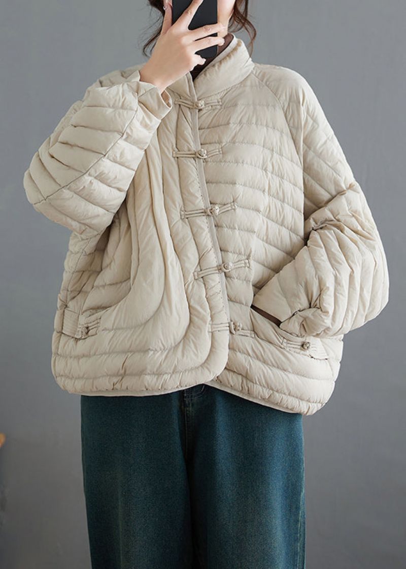 Biologische Abrikoos Oversized Oosterse Fijne Katoenen Gevulde Jassen Winter - Dames donsjacks