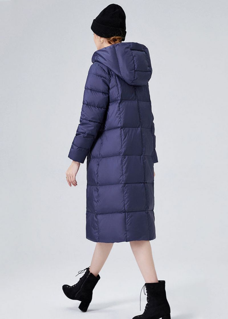 Blauwe Warme Eendendons Puffers Jassen Met Capuchon Winter - Blauw