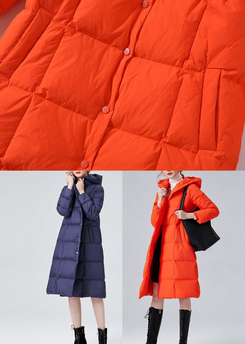 Blauwe Warme Eendendons Puffers Jassen Met Capuchon Winter - Blauw