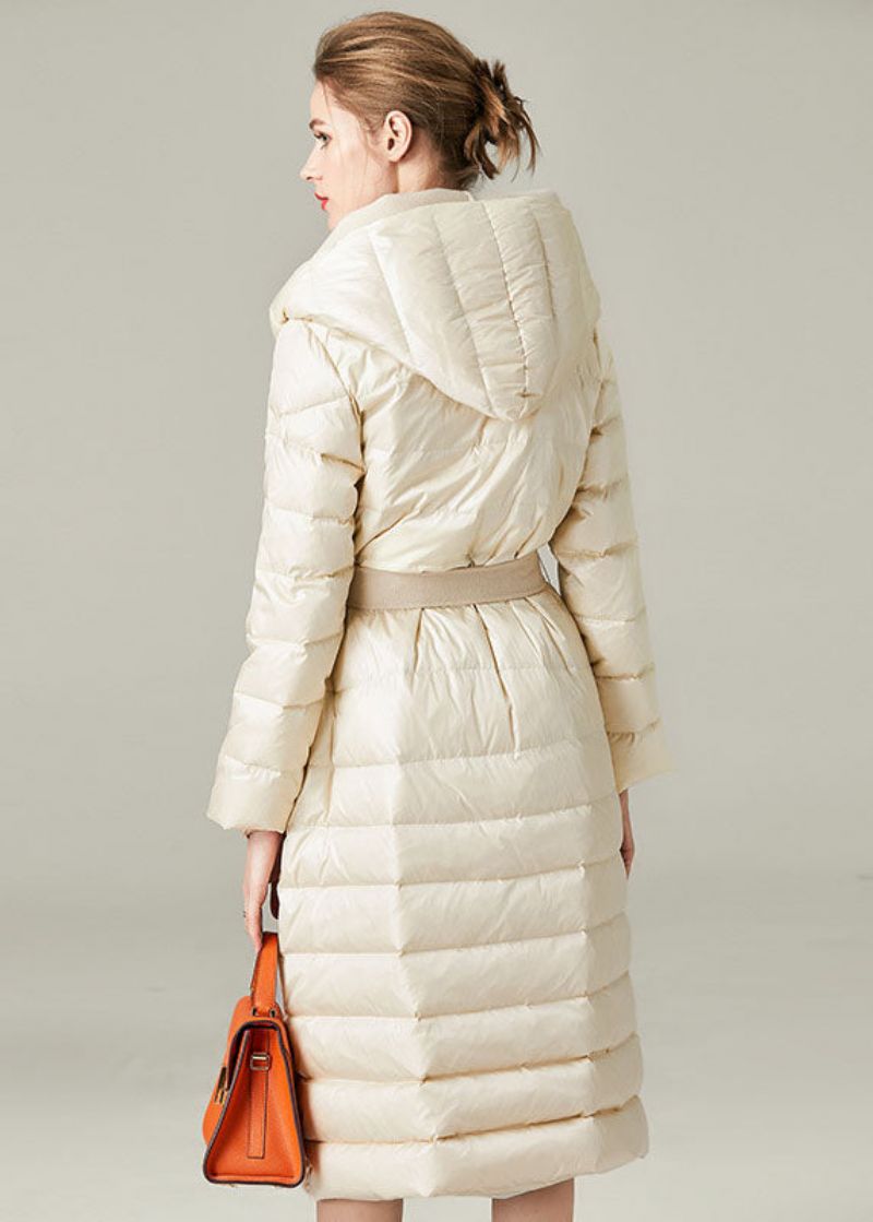 Boutique Beige Patchwork Met Capuchon Eendendons Nep Tweedelige Jassen Winter - Dames donsjacks