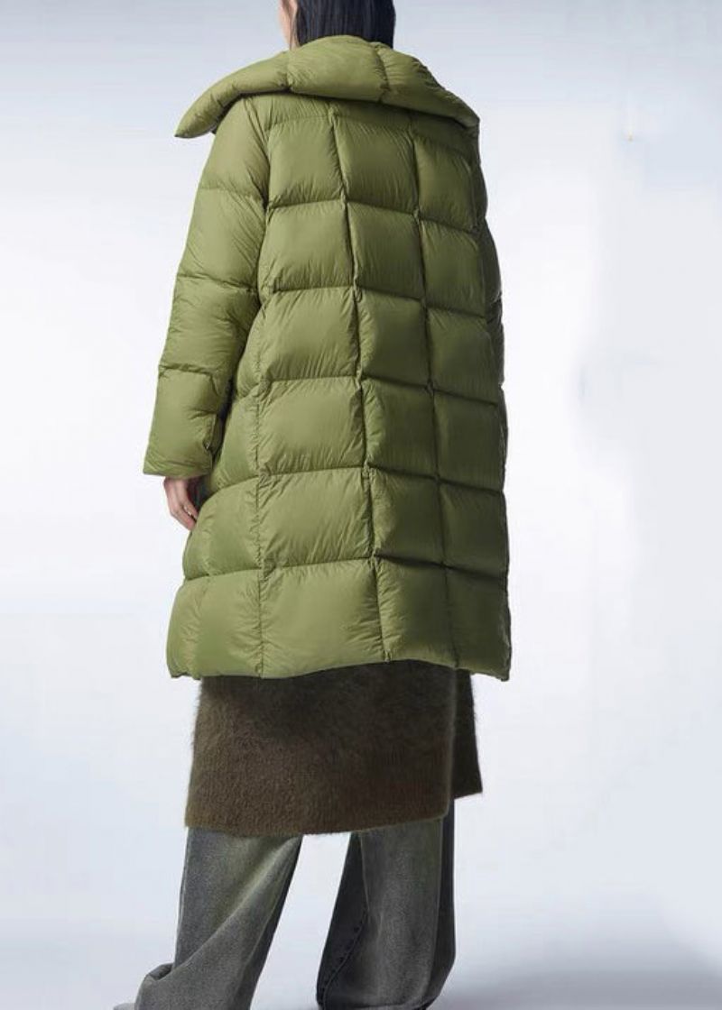 Boutique Groene Eendendonsjas Met Opstaande Kraag En Ritssluiting Winter - Dames donsjacks