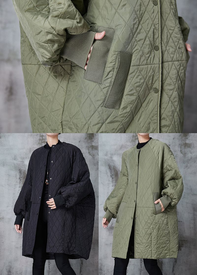 Boutique Zwart Oversized Patchwork Fijn Katoenen Gevuld Jack In De Winter - Dames donsjacks