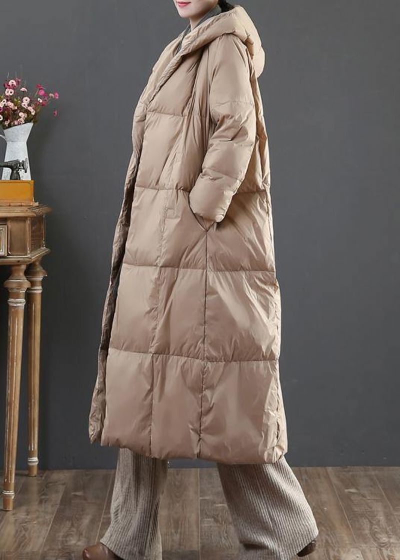 Casual Gouden Donsjack Dames Oversized Damesparka Met Capuchon En Winteruitloper - Goud