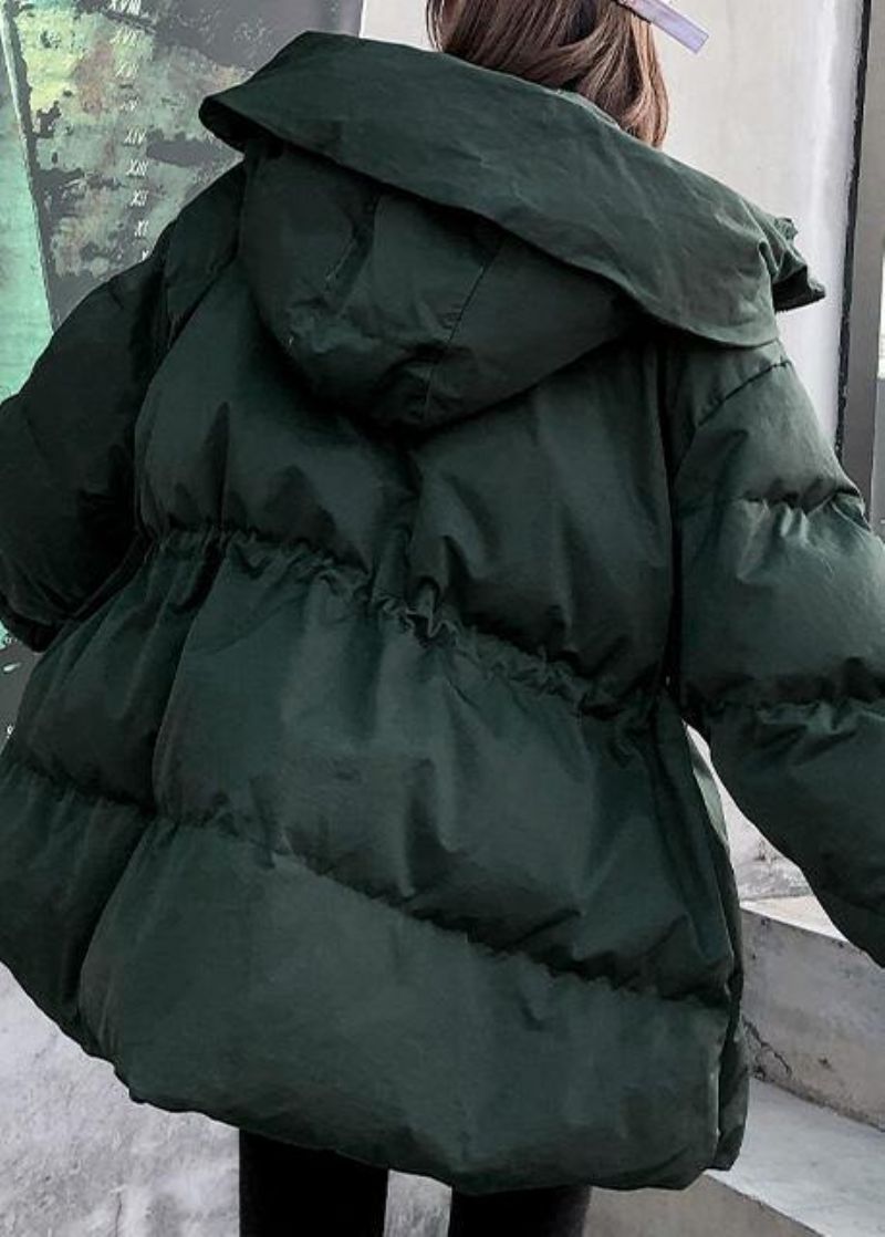 Casual Groene Parka's Voor Dames Oversized Donsjack Winterjassen Met Capuchon - Dames donsjacks