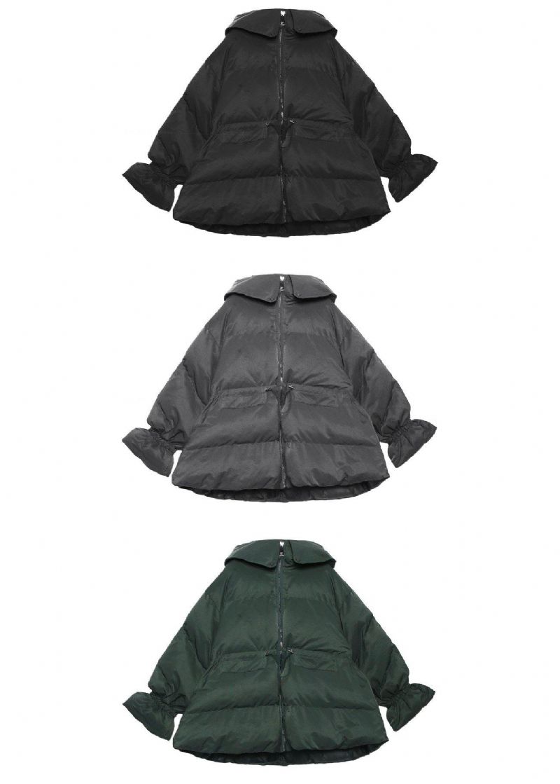 Casual Groene Parka's Voor Dames Oversized Donsjack Winterjassen Met Capuchon - Dames donsjacks