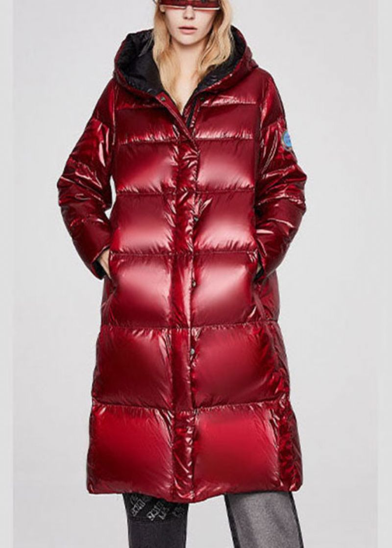 Casual Mulberry Dikke Winter Eendendonsjas Met Capuchon - Blauw