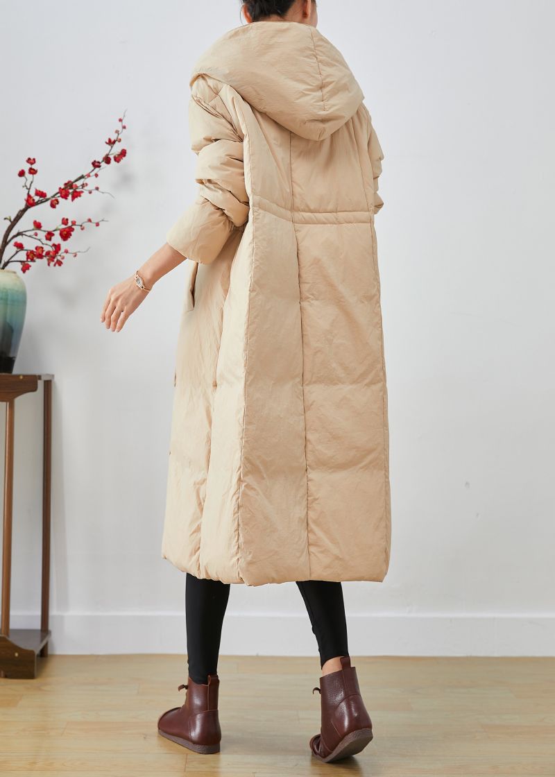 Chique Abrikooskleurige Patchwork Eendendons Canada Goose Jas Met Capuchon Winter - Dames donsjacks