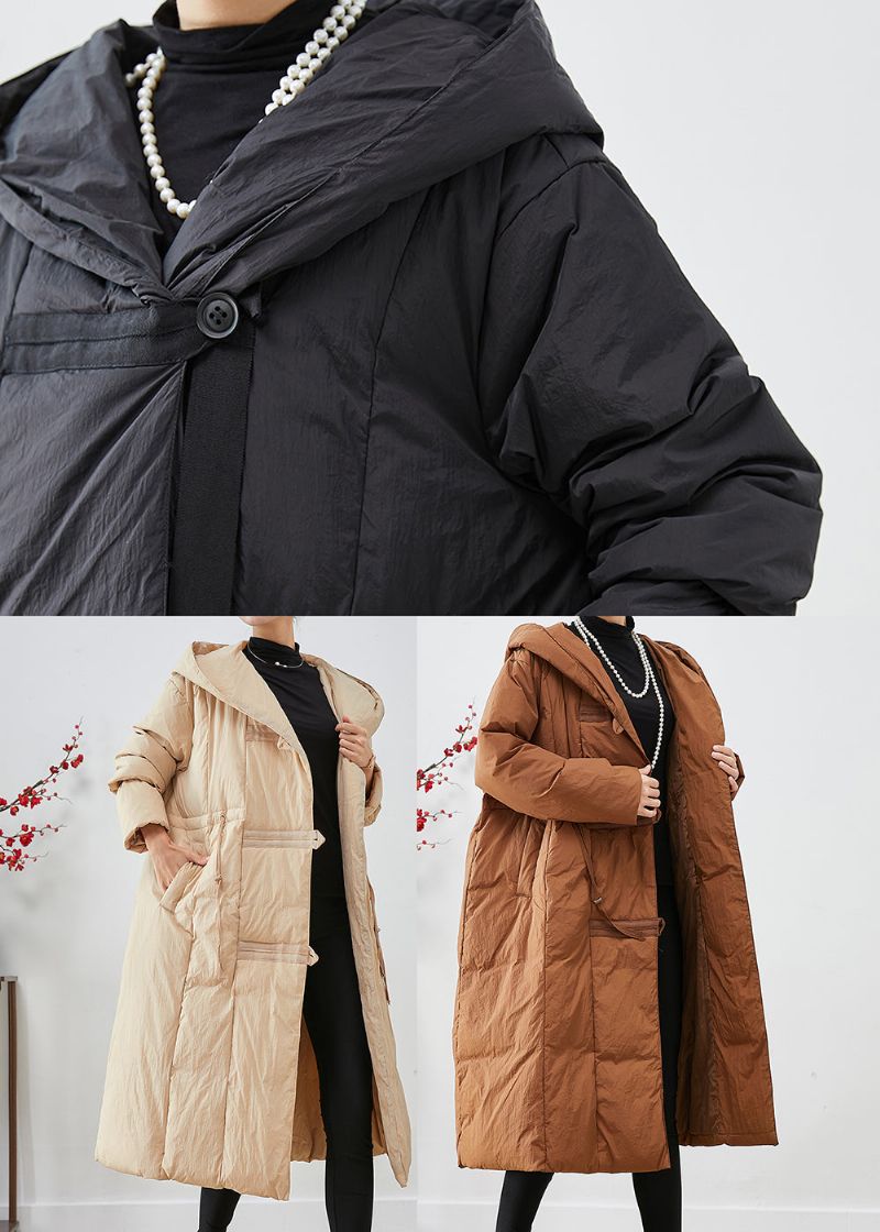 Chique Abrikooskleurige Patchwork Eendendons Canada Goose Jas Met Capuchon Winter - Dames donsjacks