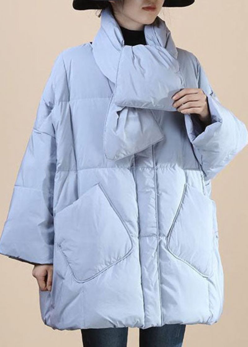 Dames Babyblauw Mode Dikke Zakken Winter Eendendons Winterjassen