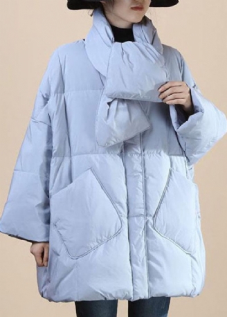 Dames Babyblauw Mode Dikke Zakken Winter Eendendons Winterjassen