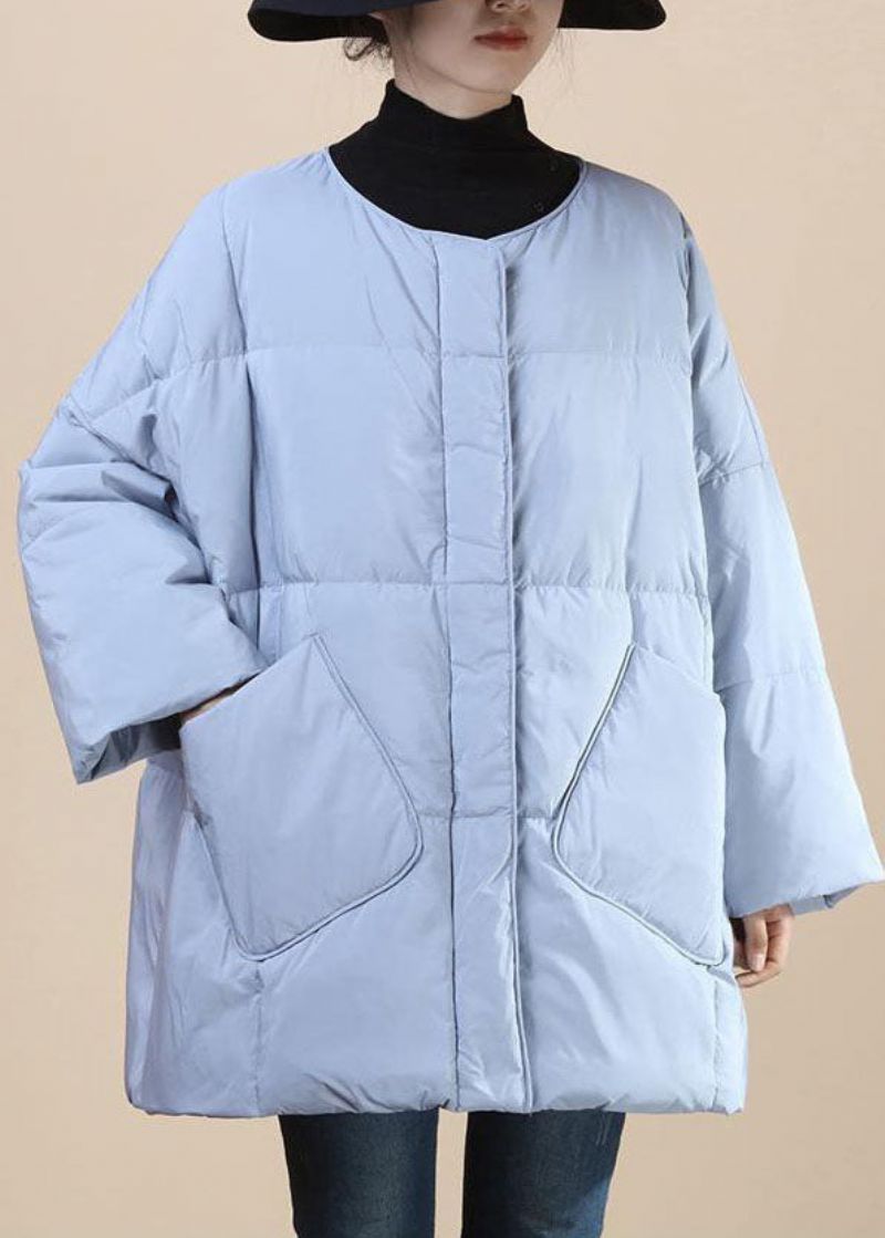 Dames Babyblauw Mode Dikke Zakken Winter Eendendons Winterjassen - Dames donsjacks