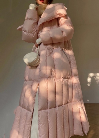 Dames Roze Oversized Stropdas Taille Eendendons Jassen Winter