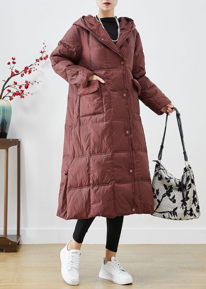 Dames Saai Rood Oversized Geruite Eendendons Canada Goose Jas Winter - Dames donsjacks