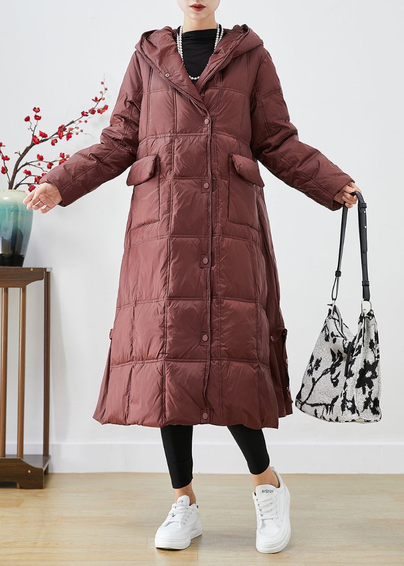 Dames Saai Rood Oversized Geruite Eendendons Canada Goose Jas Winter - Dames donsjacks