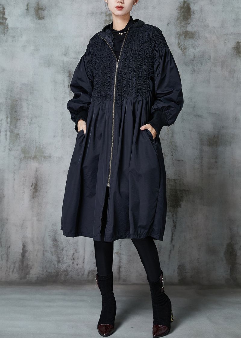 Dames Zwarte Oversized Gerimpelde Eendendons Puffers Jassen Winter - Dames donsjacks