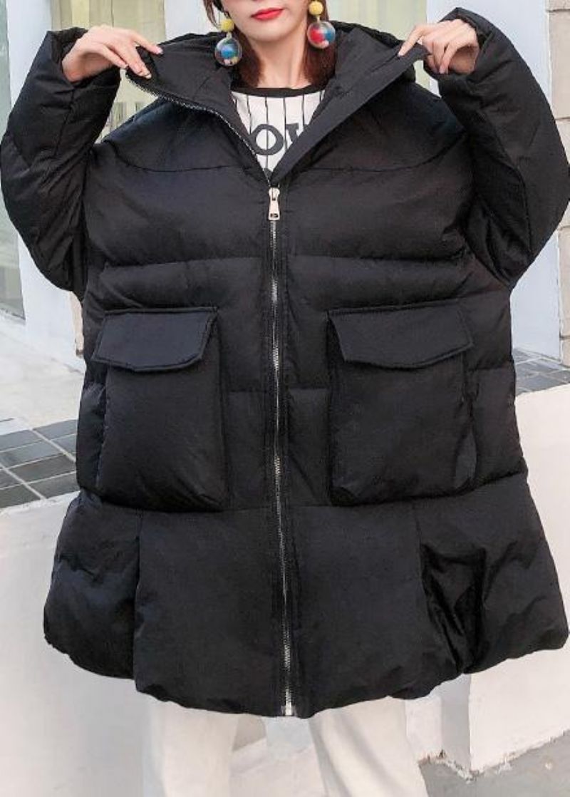 Dames Zwarte Parka's Voor Oversized Sneeuwjassen Grote Zakken Winterjassen Met Capuchon - Paars