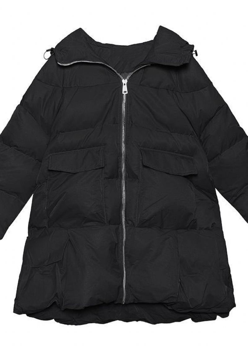 Dames Zwarte Parka's Voor Oversized Sneeuwjassen Grote Zakken Winterjassen Met Capuchon - Paars