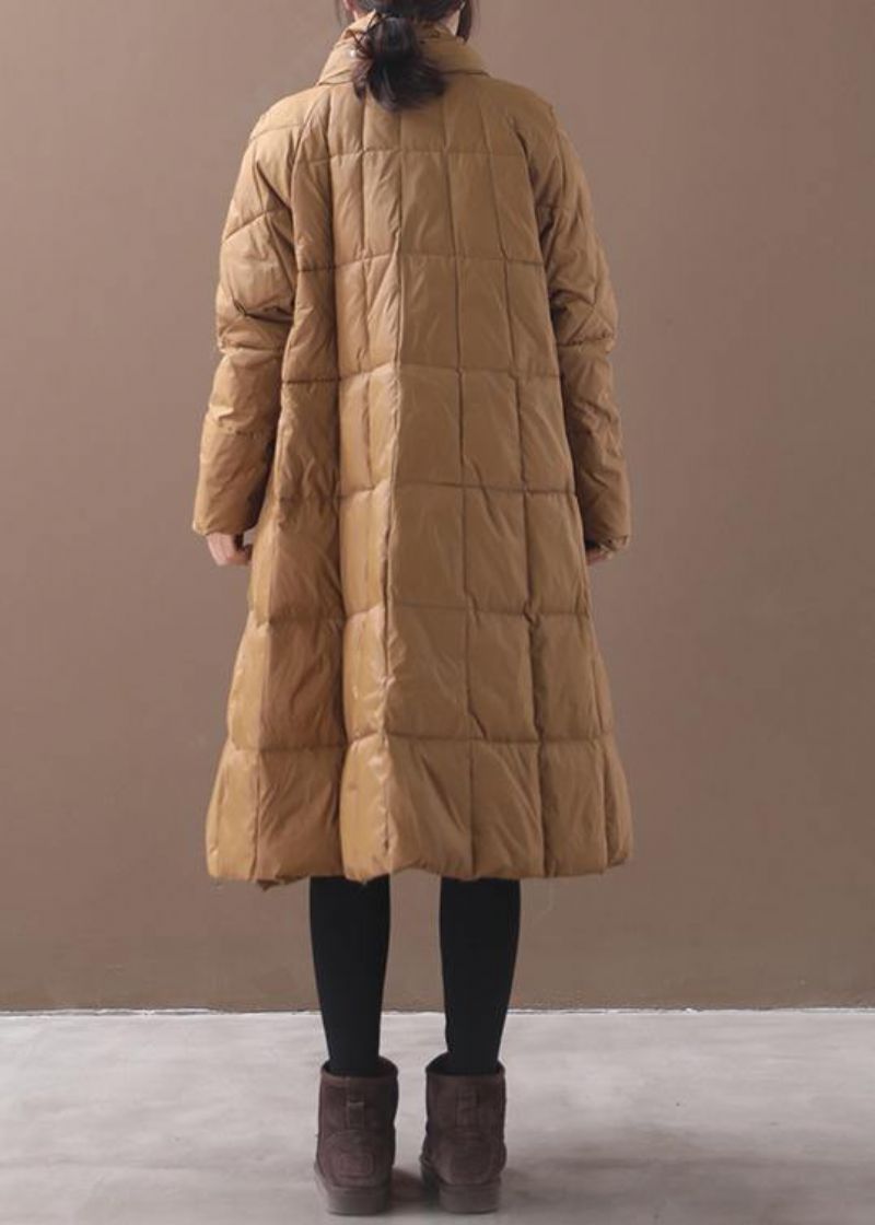 Elegante Kaki Winterparka's Casual Winterjas Met Capuchon En Dikke Uitloper - Dames donsjacks