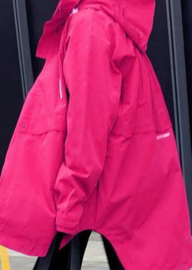 Elegante Oversized Sneeuwjassen Overjas Roze Donsjack Met Ritssluiting Dames - Wit