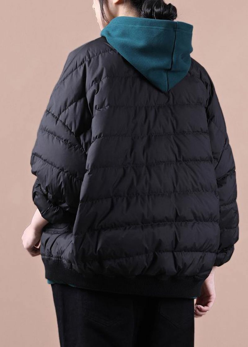 Fijne Casual Damesparka Jassen Zwart Grote Zakken Donsjas Winter - Dames donsjacks