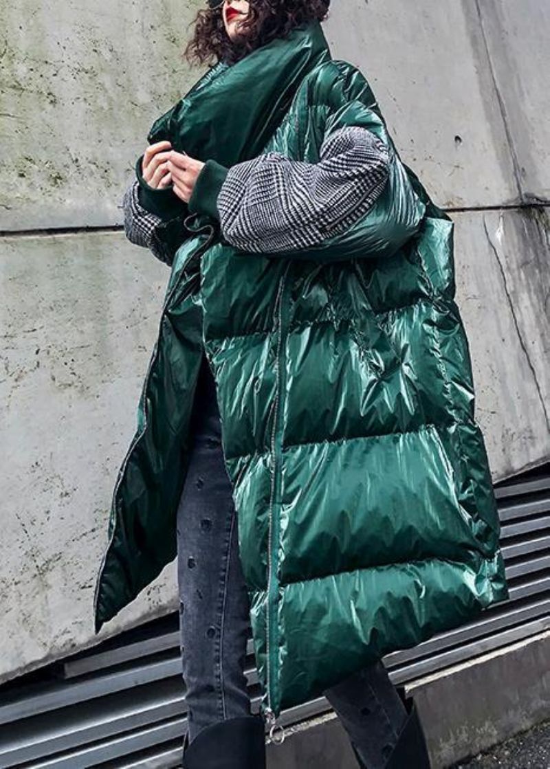 Fijne Oversized Jassen Winterjassen Groene Dikke Parka's Met Hoge Hals Voor Dames - Groen