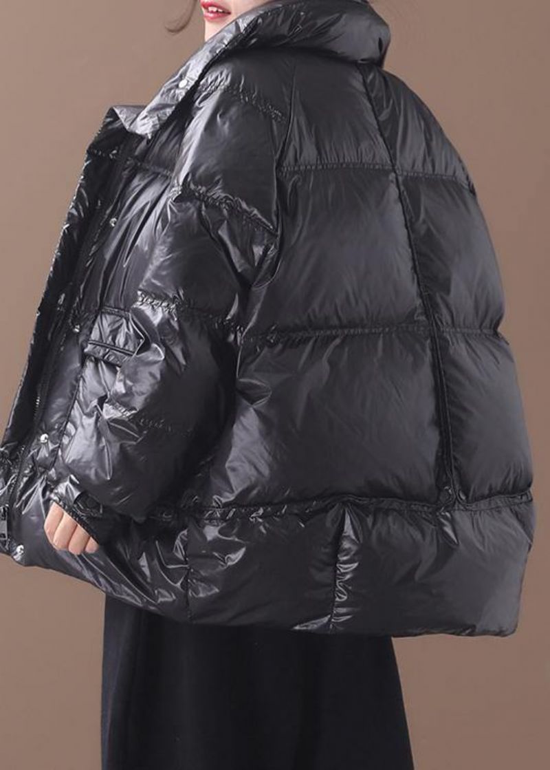 Fijne Plus Size Dames Parka Winterjas Zwarte Opstaande Kraag Warme - Dames donsjacks