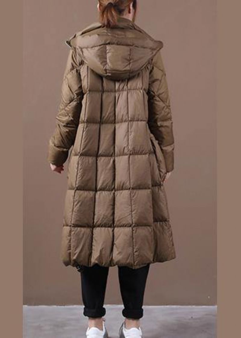 Fijne Trendy Grote Maten Katoenen Jas Winteroutwear Chocolade Jas Met Capuchon En Ritssluiting - Dames donsjacks