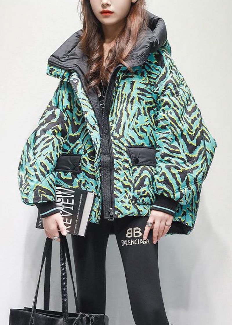 Franse Groene Capuchonzakken Met Print Canada Goose Jas Winter - Dames donsjacks