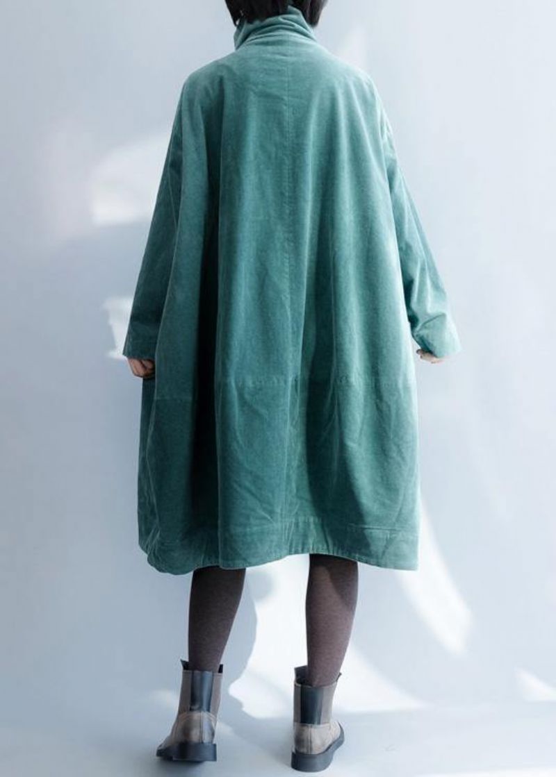 Franse Groene Fijne Kleding Voor Dames Inspiration Jassen Met Dubbele Borst En Opstaande Kraag - Groen