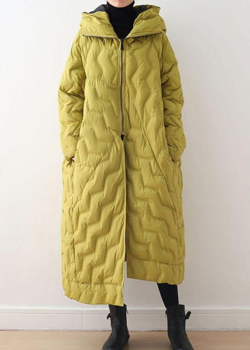 Gele Jas Casual Dames Parka Overjas Met Capuchon-beperkte Voorraad - Geel