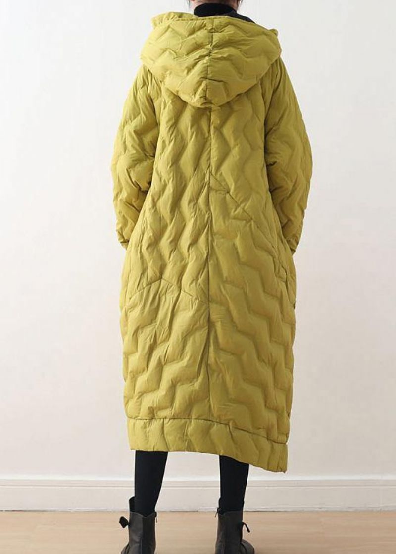 Gele Jas Casual Dames Parka Overjas Met Capuchon-beperkte Voorraad - Geel