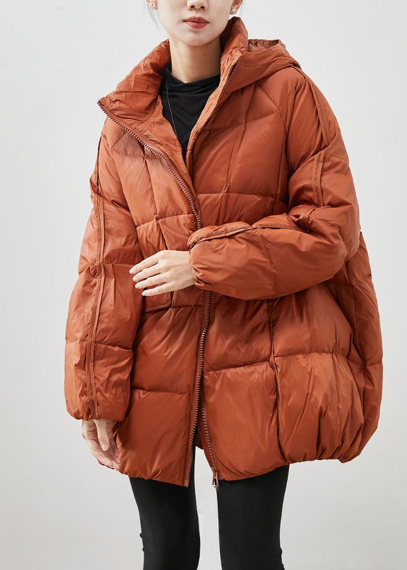 Getailleerd Oranje Oversized Eendendons Pufferjack Winter - Dames donsjacks