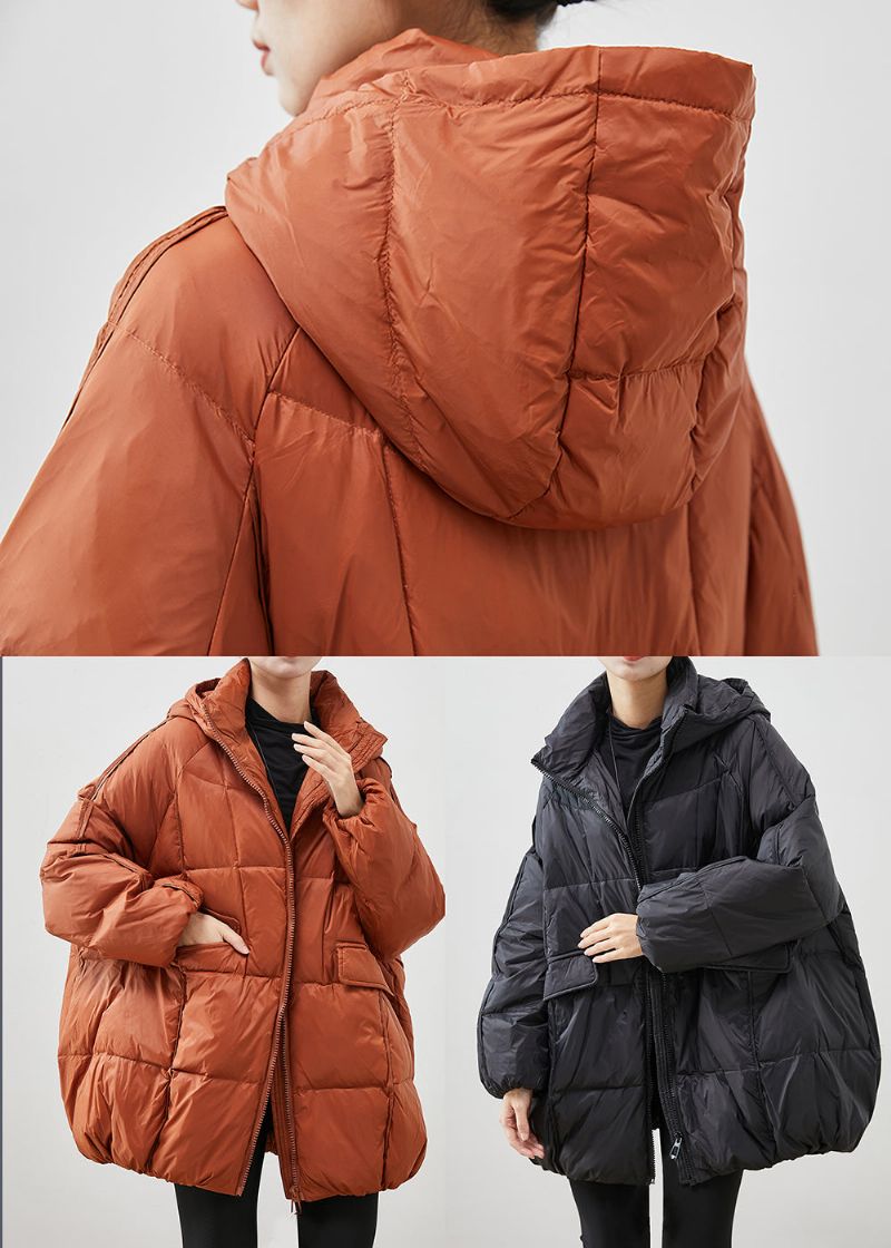 Getailleerd Oranje Oversized Eendendons Pufferjack Winter - Dames donsjacks