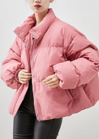 Handgemaakte Roze Oversized Dikke Eendendonsjassen Winter