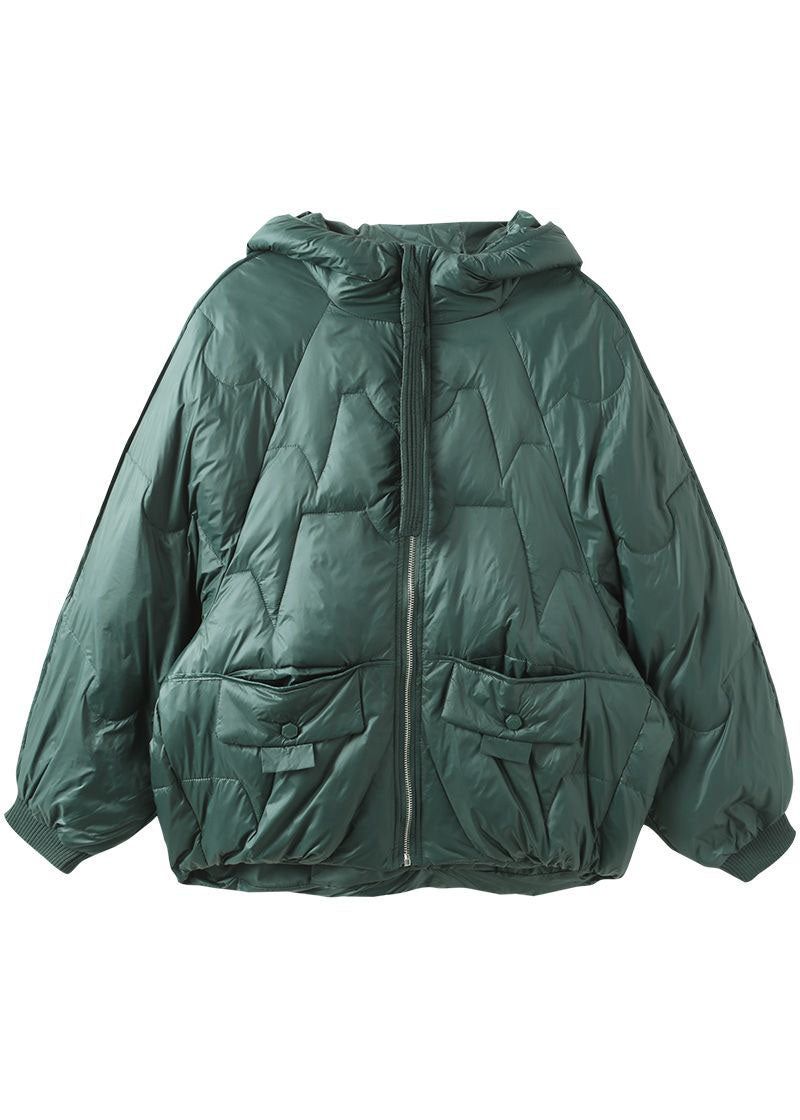 Italiaanse Groene Oversized Eendendonsjas Met Capuchon Winter - Dames donsjacks