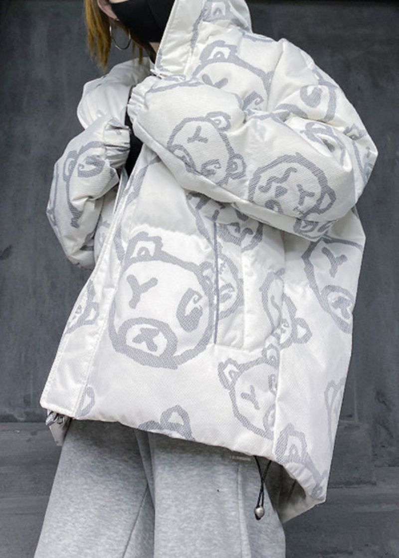 Italiaanse Zwarte Patchwork Donsjassen Met Rits En Knopenprint Winter - Dames donsjacks